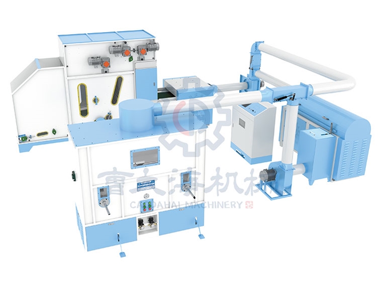 Polyester, ball fiber making and filling machine
