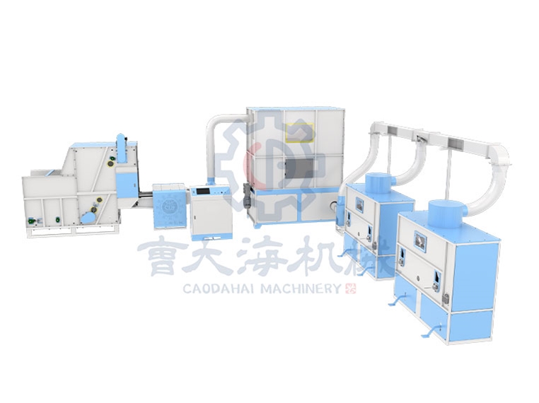 Automatic fiber opening and filling production line 1drag2