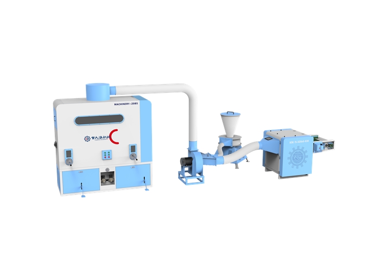 Shredded foam & fiber mixing & filling machine